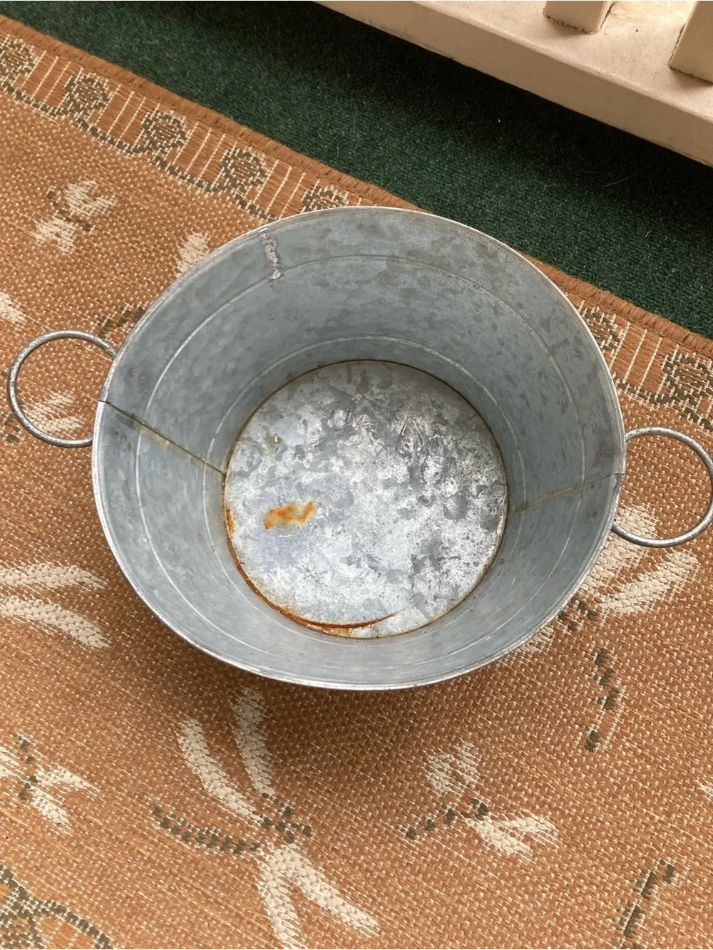 Galvanized Metal Tub with Handles - Gray